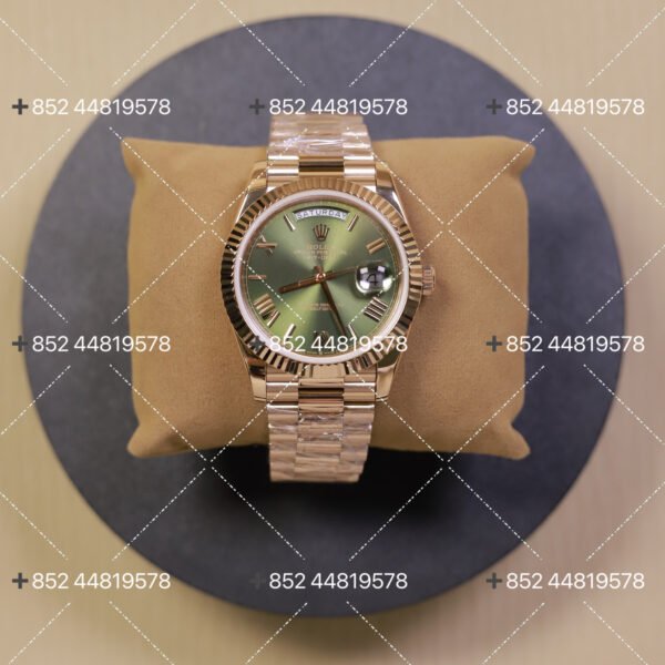 Rolex Day-Date Series Green Dial Rose Gold Strap